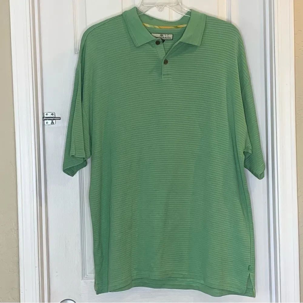Tommy Bahama Men's Green Silk Blend Golf Polo Shirt Size XL